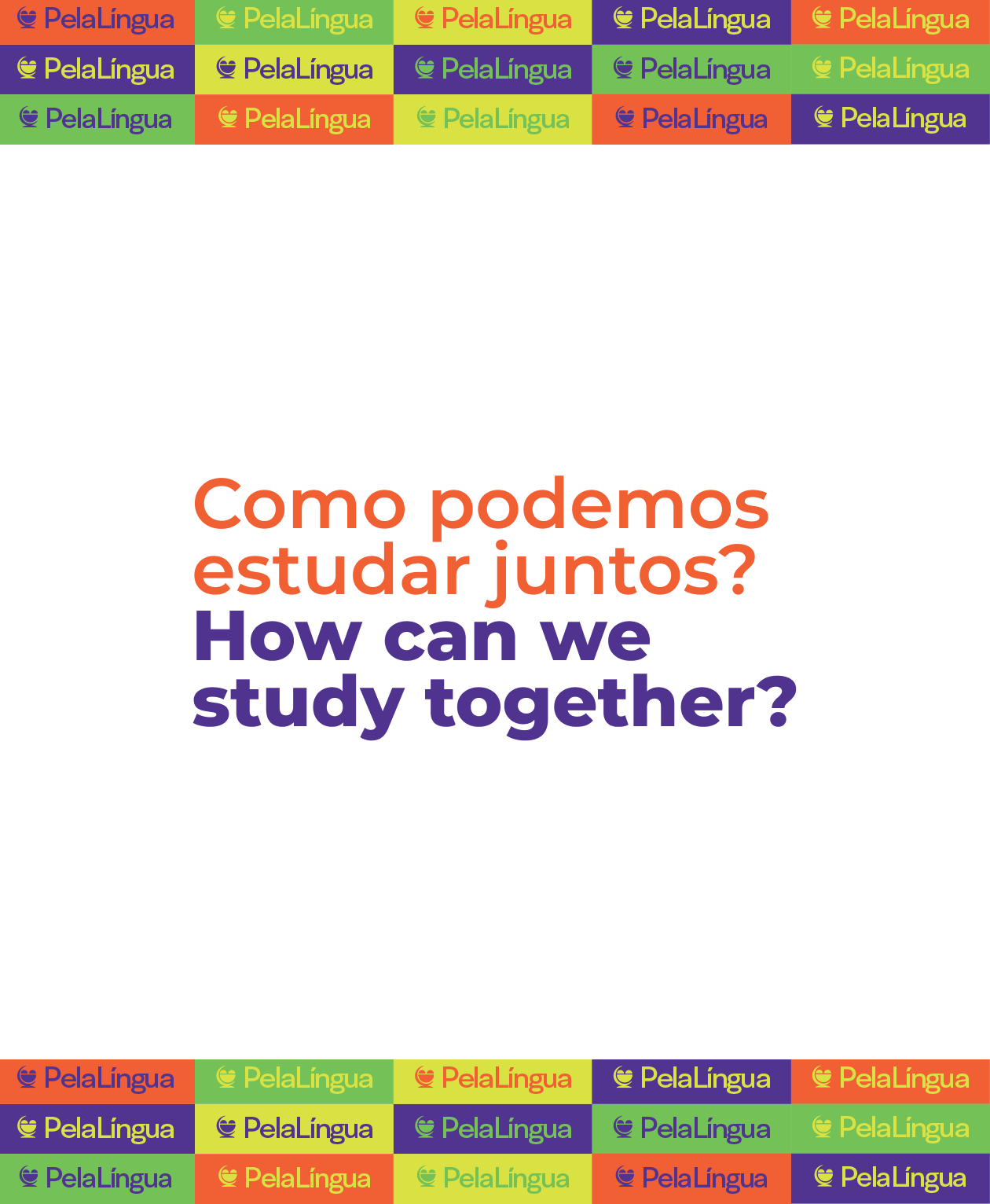 Imagem escrita em português Como podemos estudar juntos? e em inglês How can we study together?